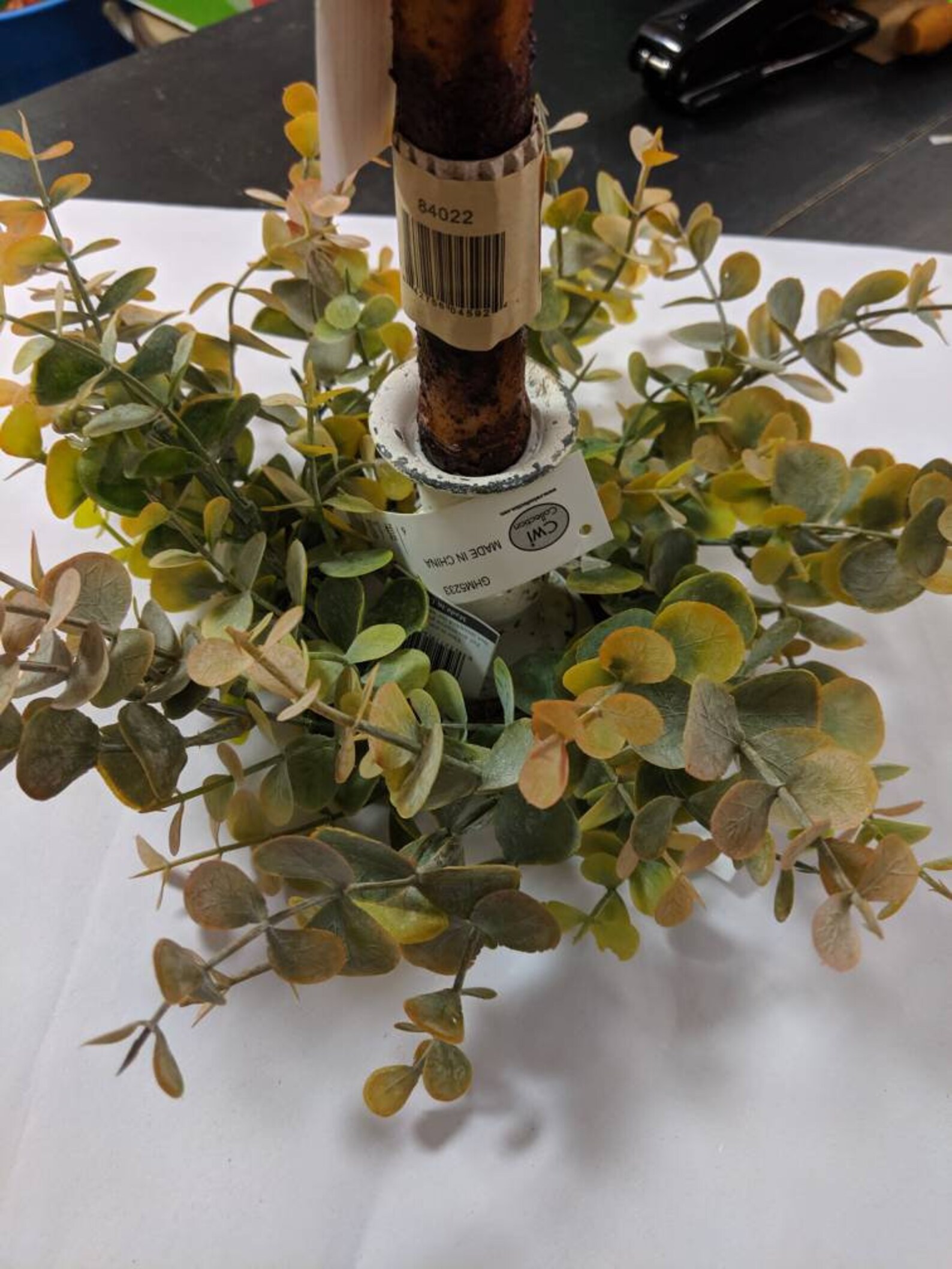 Brown Tipped Eucalyptus Candle Ring Floral Wreath Decor Etsy