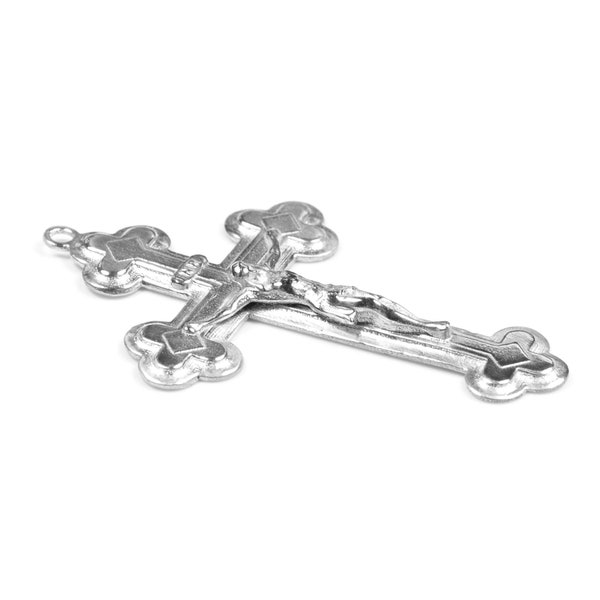 Budded Crucifix | Sterling Silver Rosary Parts