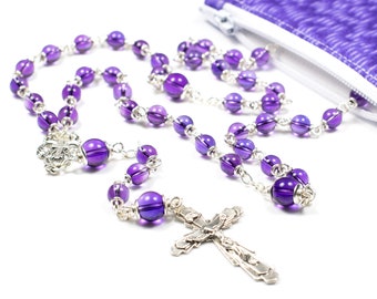 Purple Amethyst Gemstone Rosary