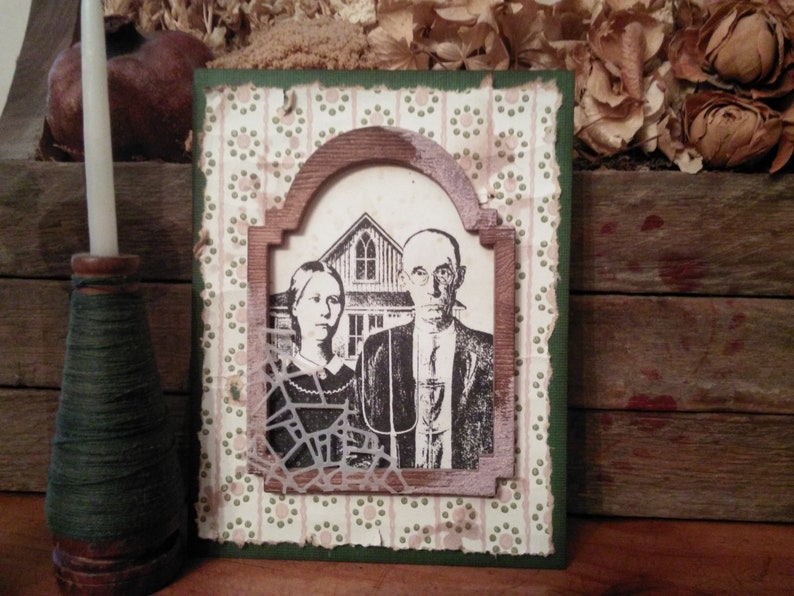 Anniversary Card American Gothic Couple Card