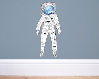 Spaceman Wall decal,Space wall decal,Space decor,nursery decor, space decor,spaceman sticker, astronaut sticker, astronaut decal,space art