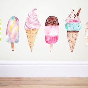 Ice Cream Wall Decals,lollies Sticker,pastel Decor,sweets Sticker
