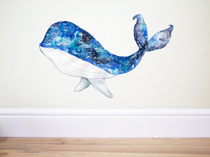 Whale Wall Decalwhale Nursery Sticker Under the Sea Etsy