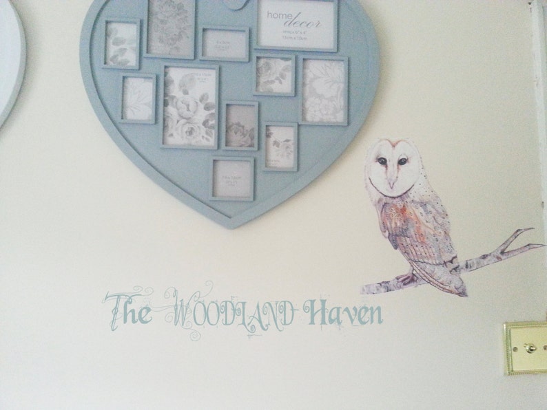 owl sticker,Woodland Wall Decal,nature wall decal,bird wall decal,owl wall art,baby wall decal,barn owl,tree wall decal Owl Wall Decal