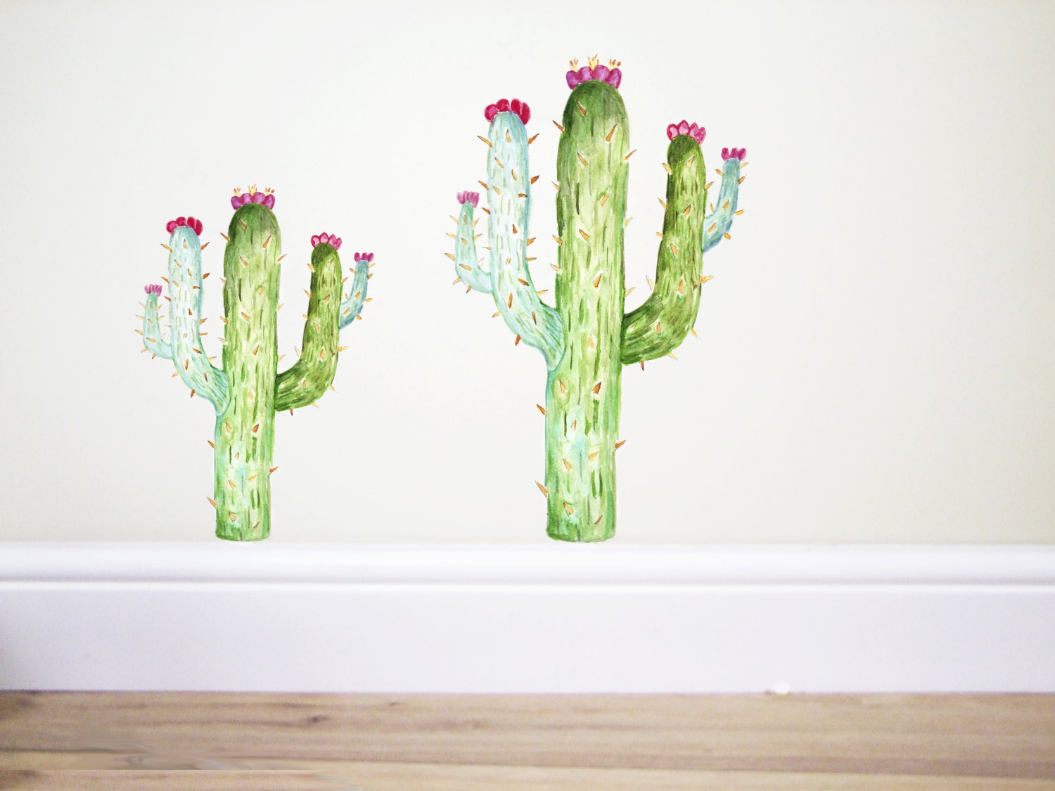Cactus Wall Decal Plant Stickercactus Decalbotanical Etsy UK