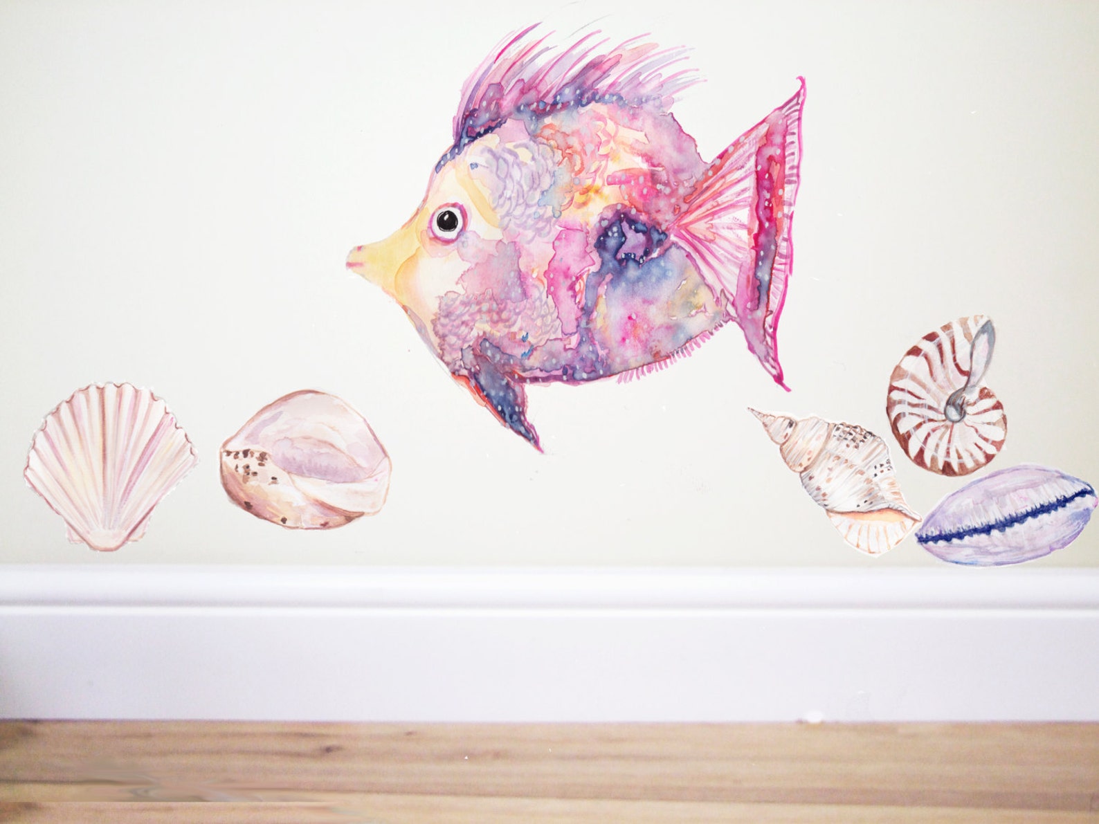 Rainbow Fish Fish Wall Decalunder the Seasea Nursery Ocean Etsy UK