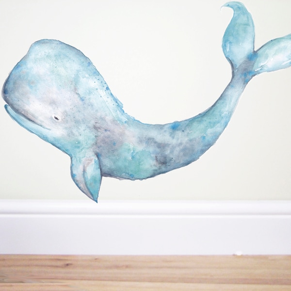 Humpback Whale decal,Whale sticker,Whale wall decal, under the sea decor, whale art, nursery wall decal, mermaid decal, mermaid decor, Art