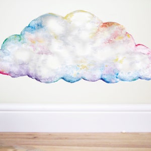 Rainbow cloud wall decal,cloud sticker,rainbow cloud,pastel cloud,cloud wall art,cloud decor,nursery decor,cloud wall art,sky sticker,cloud