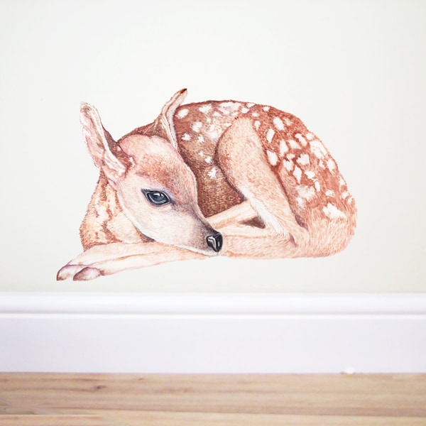 Deer wall decal, woodland Nursery,deer wall sticker,fawn wall decal,deer sticker,forest nursery, deer decor,nature wall decal,animal decal