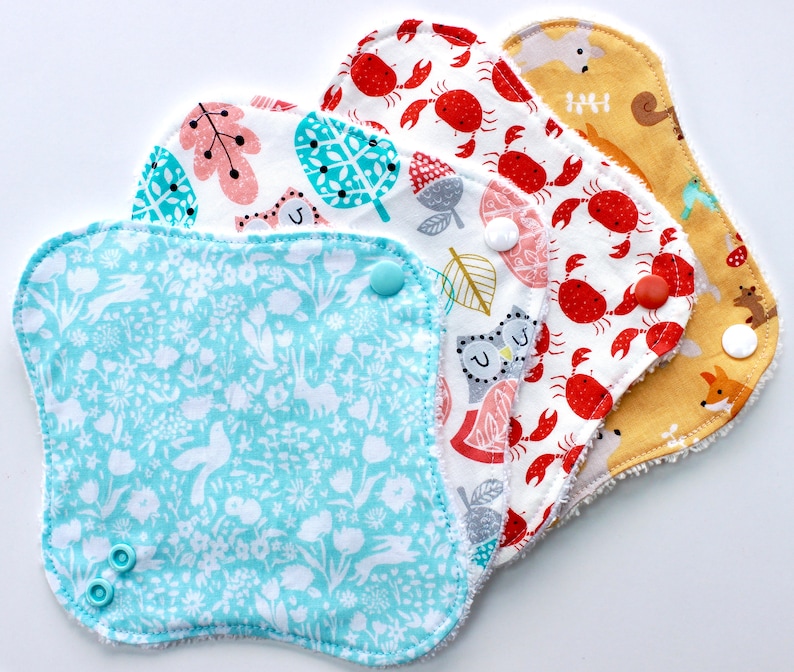 Cloth panty liners made with cotton and bamboo towelling or velour washable CSP image 1