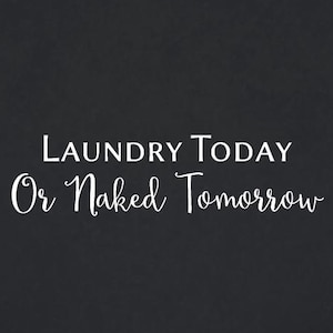 SALE Laundry Today Or Naked Tomorrow Quote Wall Decal Removable Decor DIY Sign