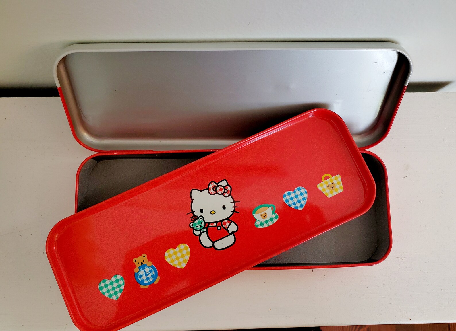 1995 Hello Kitty Metal Pencil Case by Sanrio Vintage Hello Etsy