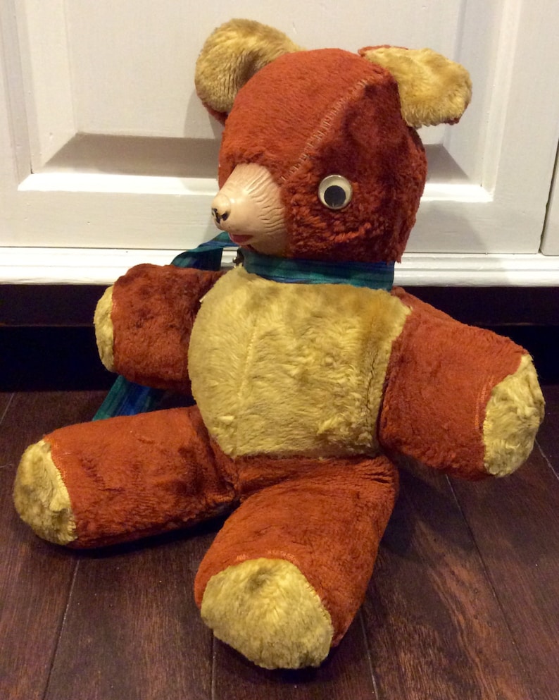 Vintage Gund Plush Teddy Bear With Vinyl Nose & Mouth Antique Etsy