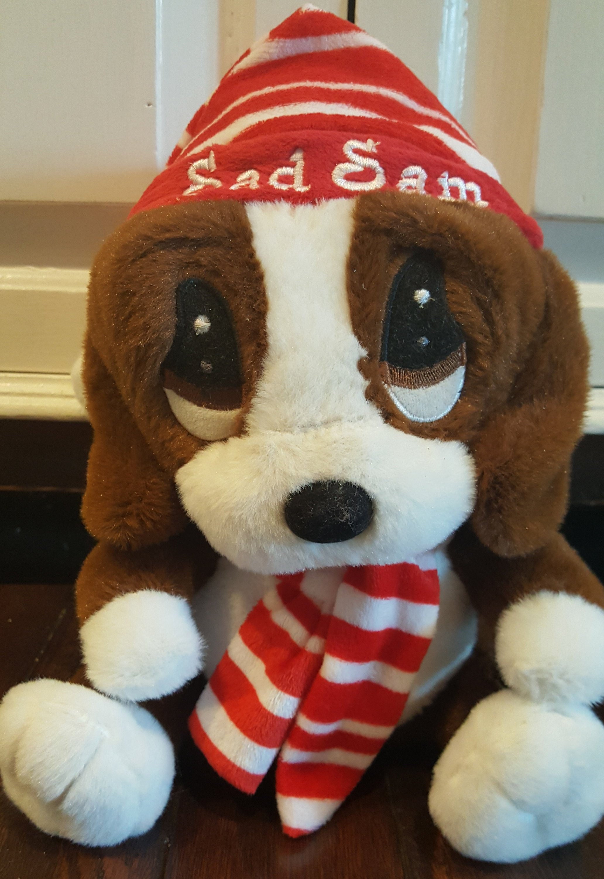 sad sam stuffed dog