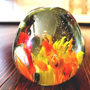 Vintage 3&quot; Art Glass Paperweight, Paperweights, Paper Weight, Glass Paperweight, Desk Paperweight, Desk Decor, Office Decor, Weight Paper