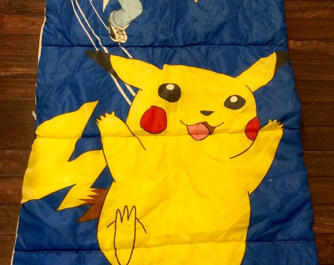 1990s Pokemon Pikachu Sleeping Bag, Pichu Sleeping Bag, Pokemon Sleeping Bag, Kids Sleeping Bag