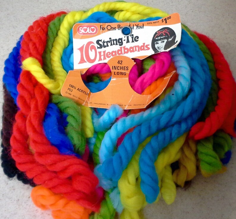 1968 Solo StringTie Headbands Yarn Hair Ribbons Etsy