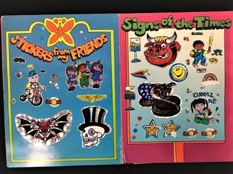 1980s Sticker Book With Various 1980s Stickers Vintage Etsy