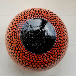 4&quot; Large, Handmade Cement Orb Dotted Paperweight, Mandala Paperweight, Ball Paperweight, Painted Paperweight, Round Paperweight, Orb Decor