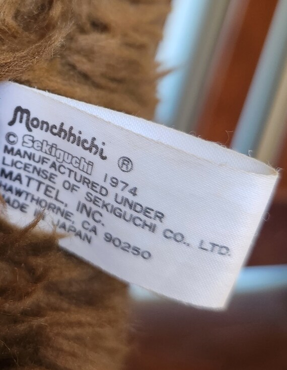 Sekiguchi Monchhichi Doll, 20 cm, Brown, with Original Red
