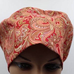 Medical Surgical Scrub Hat, EURO, Women Surgical Cap, Chemo Cap, Women's Scrub Hat, Paisleys