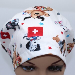 Medical Surgical Scrub Hat, EURO, Women Surgical Cap, Chemo Cap, Women&#39;s Scrub Hat, Puppies, and Kittens