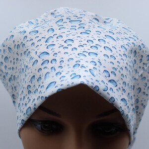 Medical Surgical Scrub Hat, EURO, Women Surgical Cap, Chemo Cap, Women's Scrub Hat, Raindrops