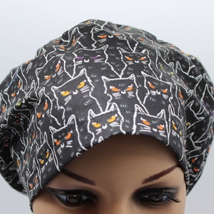 Medical Surgical Scrub Hat, EURO, Women Surgical Cap, Chemo Cap, Women&#39;s Scrub Hat, Cats