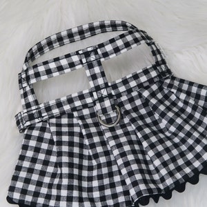 The Gianna // Summer dog harness, gingham dog dress, gingham dog dress, cute dog harness, small dog harness, gingham pet, dog halter, puppy