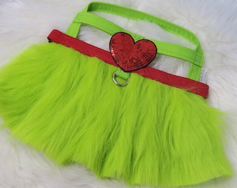 Vestido arnés para perro Cindy-Lou // Vestido verde lima para perro, disfraz para perro, eres un perro malo, vestido de perro gruñón, vestido arnés para perro, perro navideño