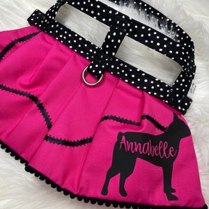 The Poodle Skirt // Dog Harness Dress, Halloween Dog Costume, dog costume, poodle skirt, Boston terrier, Boston harness,Boston terrier dress image 1