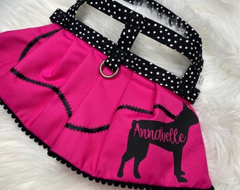 The Poodle Skirt // Dog Harness Dress, Halloween Dog Costume, dog costume, poodle skirt, Boston terrier, Boston harness,Boston terrier dress