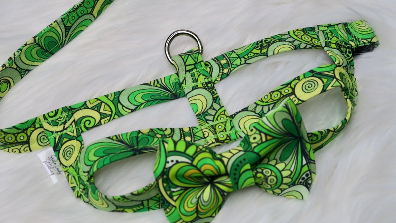 The Connor // Dog Harness, dog halter, male dog harness, boy dog harness, green dog harness, green halter, irish dog harness, st patrick day image 6