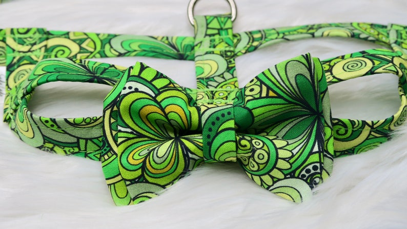 The Connor // Dog Harness, dog halter, male dog harness, boy dog harness, green dog harness, green halter, irish dog harness, st patrick day image 1