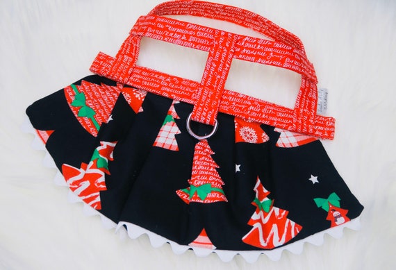 christmas dog harness dresses The Eira // Dog Harness Dress, Christmas Dog Harness, Christmas Dog Dress, Xmas  Dog Dress, Holiday Dress, Christmas Tree Dress, Holiday Dog