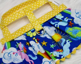 The Valerie // Dog Harness Dress, summer dog harness, unicorn dog harness, rainbow dog dress, yellow dog dress, summer pet clothing