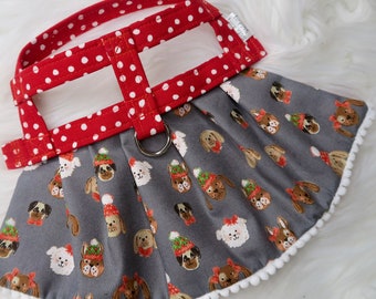 The Ginger // Dog Harness Dress, christmas dog harness, christmas dog dress, dog harness dress, winter dogs, christmas dogs, holiday