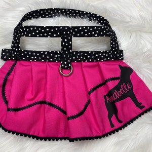 The Poodle Skirt // Dog Harness Dress, Halloween Dog Costume, dog costume, poodle skirt, Boston terrier, Boston harness,Boston terrier dress image 2