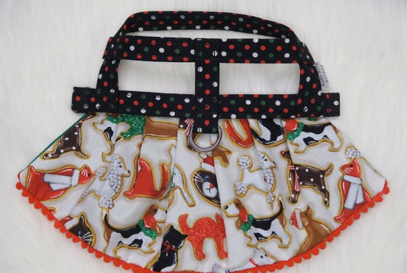 christmas dog harness dresses Santa Christmas Dog Party Dresses | Poshdoglife.com