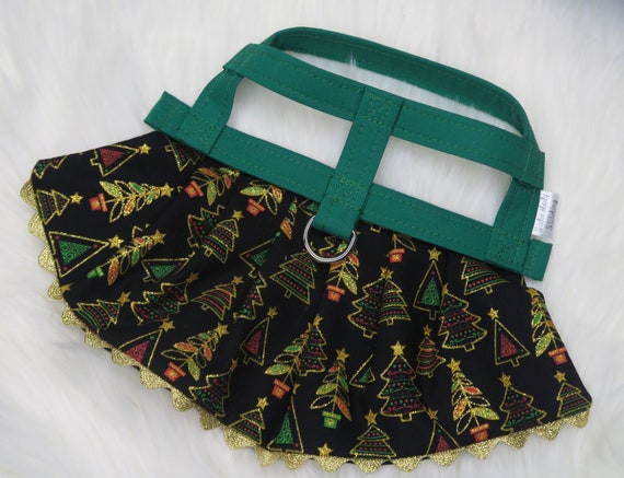 christmas dog harness dresses The Eira // Dog Harness Dress, Christmas Dog Harness, Christmas Dog Dress, Xmas Dog Dress, Holiday Dress, Christmas Tree Dress, Holiday Dog