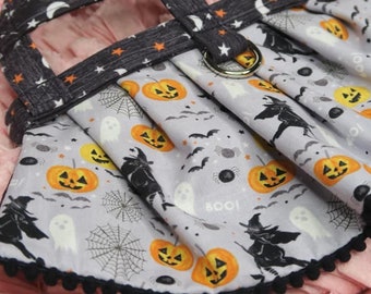 The Tabitha // Halloween Dog Harness Dress, witch dog harness