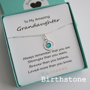 Gift for Granddaughter, Granddaughter Necklace, Personalized, Birthstone Necklace, Infinity Necklace, Sterling Silver, Valentine's Day