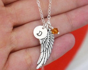 Angel Wing Necklace, Guardian Angel Necklace, Angel Wing Jewelry, Baby Memorial Necklace, Baby Memorial Jewelry, Angel Baby Memorial Jewelry