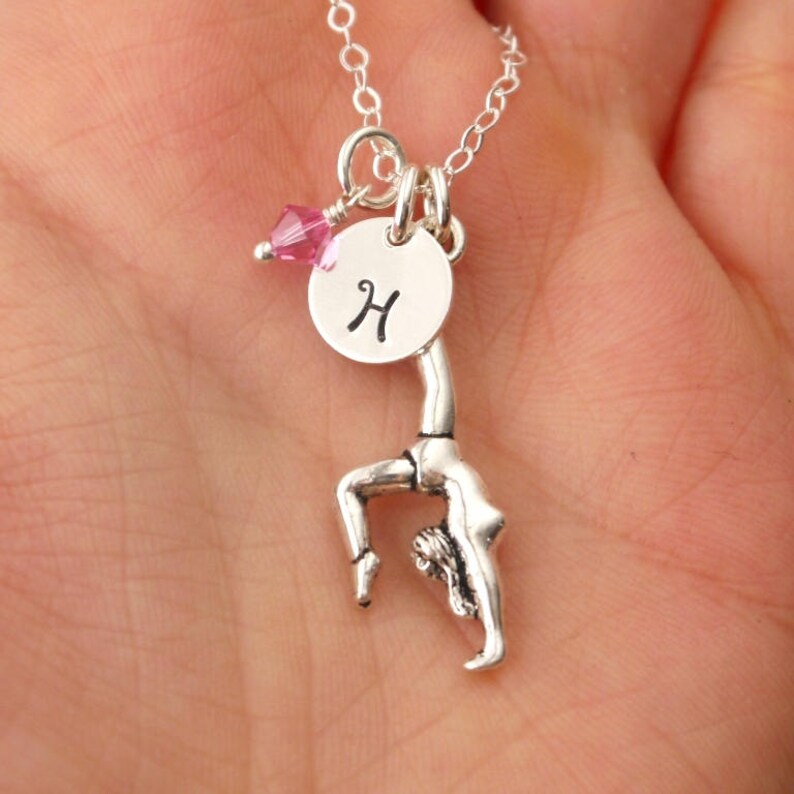 Gymnast Necklace Gymnastics Necklace Personalized Gymnast Etsy