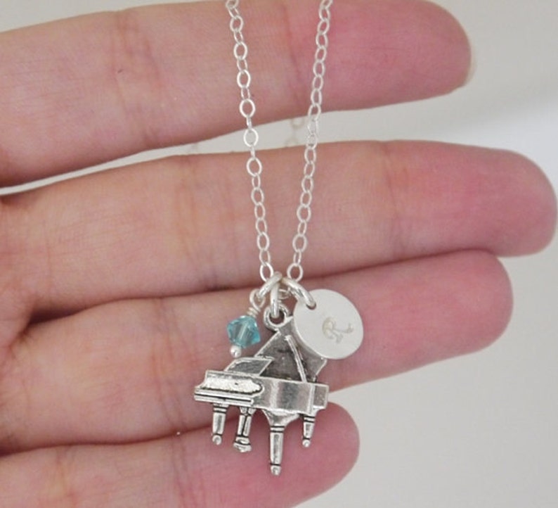Piano Necklace Personalized Piano Necklace  Piano Charm image 1