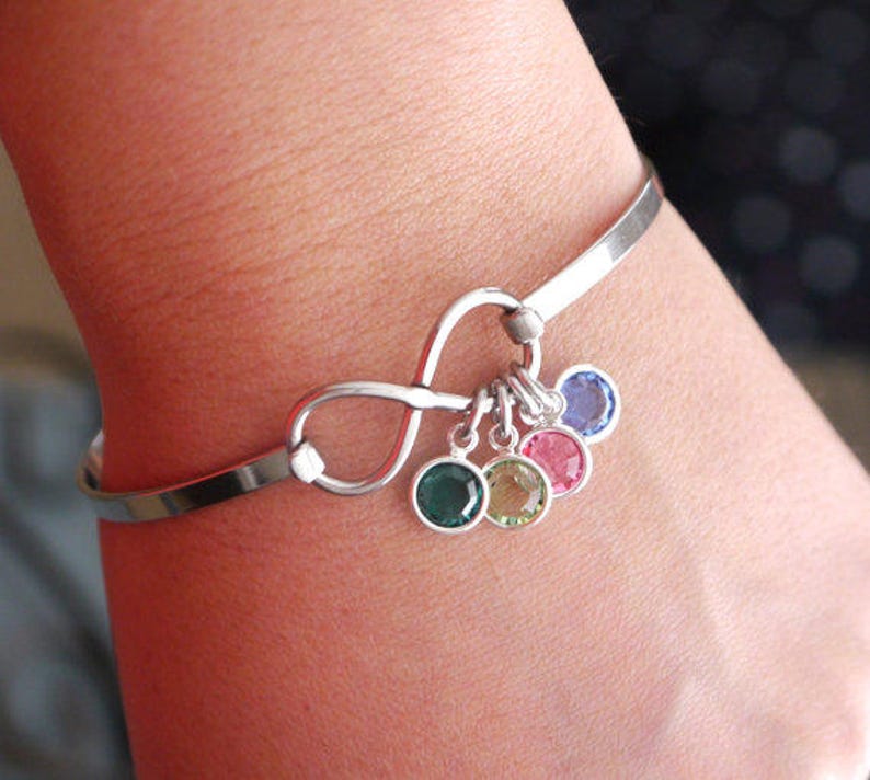 Infinity Bracelet Infinity Charm Bracelet Personalized Etsy