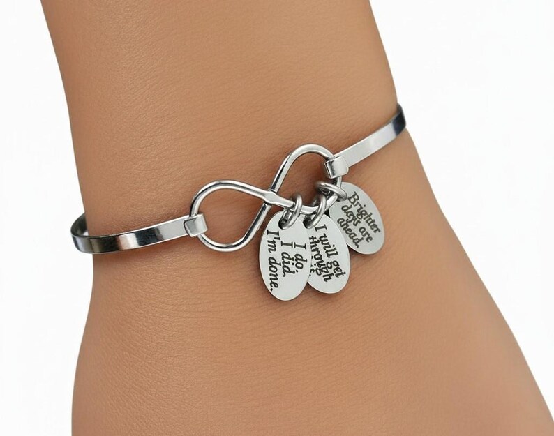 Personalized Affirmations Bracelet - Faith - Hope Gifts - Count your Blessings - Uplifting Messages Jewelry - Custom - Bible Verse Bracelet image 7