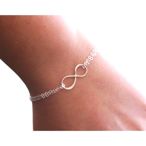 Sterling Silver Infinity Bracelet, Dainty, Simple, Minimalist, Infinity Gifts for Women, Timeless, Unending Connection, Forever Love