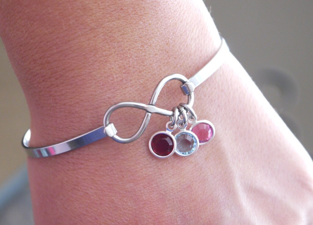 Infinity Bracelet Birthstone Bracelet 1 2 3 4 5 6 birthstone Etsy