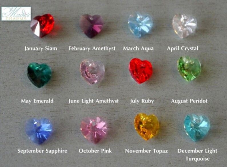 Initial Disc Heart Birthstone Initial Heart Necklace Heart Initial Necklace Heart Birthstone Custom Letter Birthstone Dainty Initial